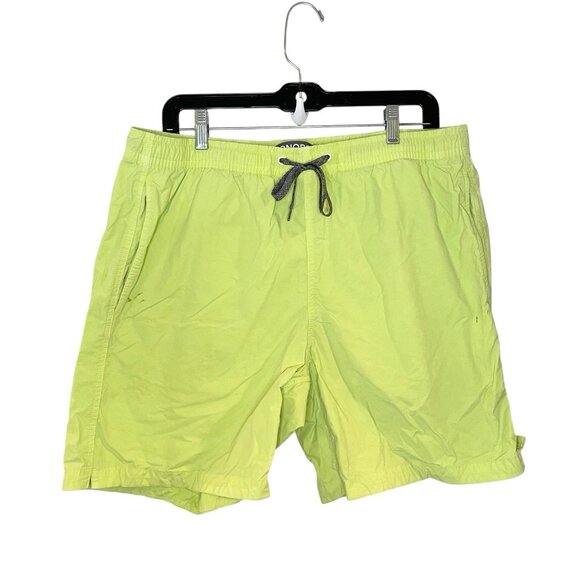 Bonobos Mens Performance Unlined Neon Yellow Shorts Gym Hiking 7" Inseam Size L - Picture 1 of 8